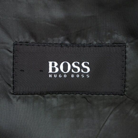 Hugo Boss 40R Black Sport Coat Blazer Jacket Plaid 3B Wool D060389 - Picture 8 of 11